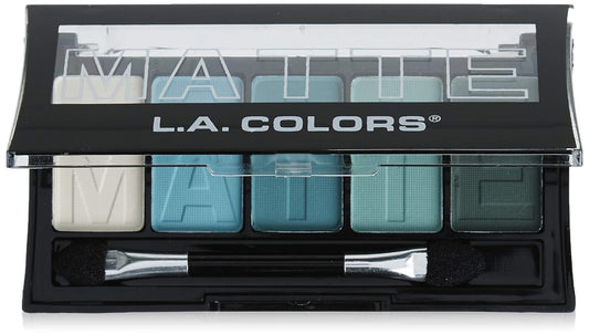 L.A. Colors 5 Color Matte Eyeshadow Palette, Teal Argyle Cem477