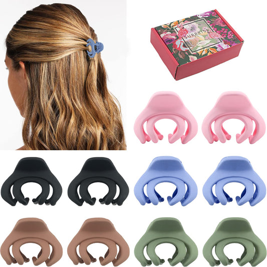 Maorulu Hair Clips For Women Girls Kids, 1.5 Inch Mini Hair Jaw Clips, 5 Colors, Pack Of 10, With Gift Box