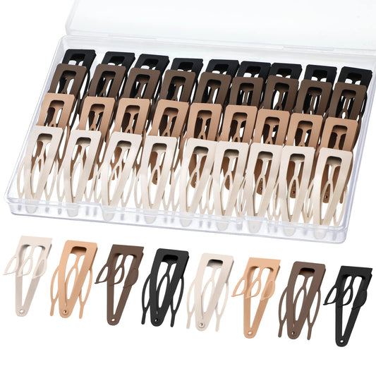 60 Pieces Double Grip Hair Clips Metal Snap Hair Clips Grip Hair Clips Women Hair Barrettes Accessories with Plastic Box for Wom