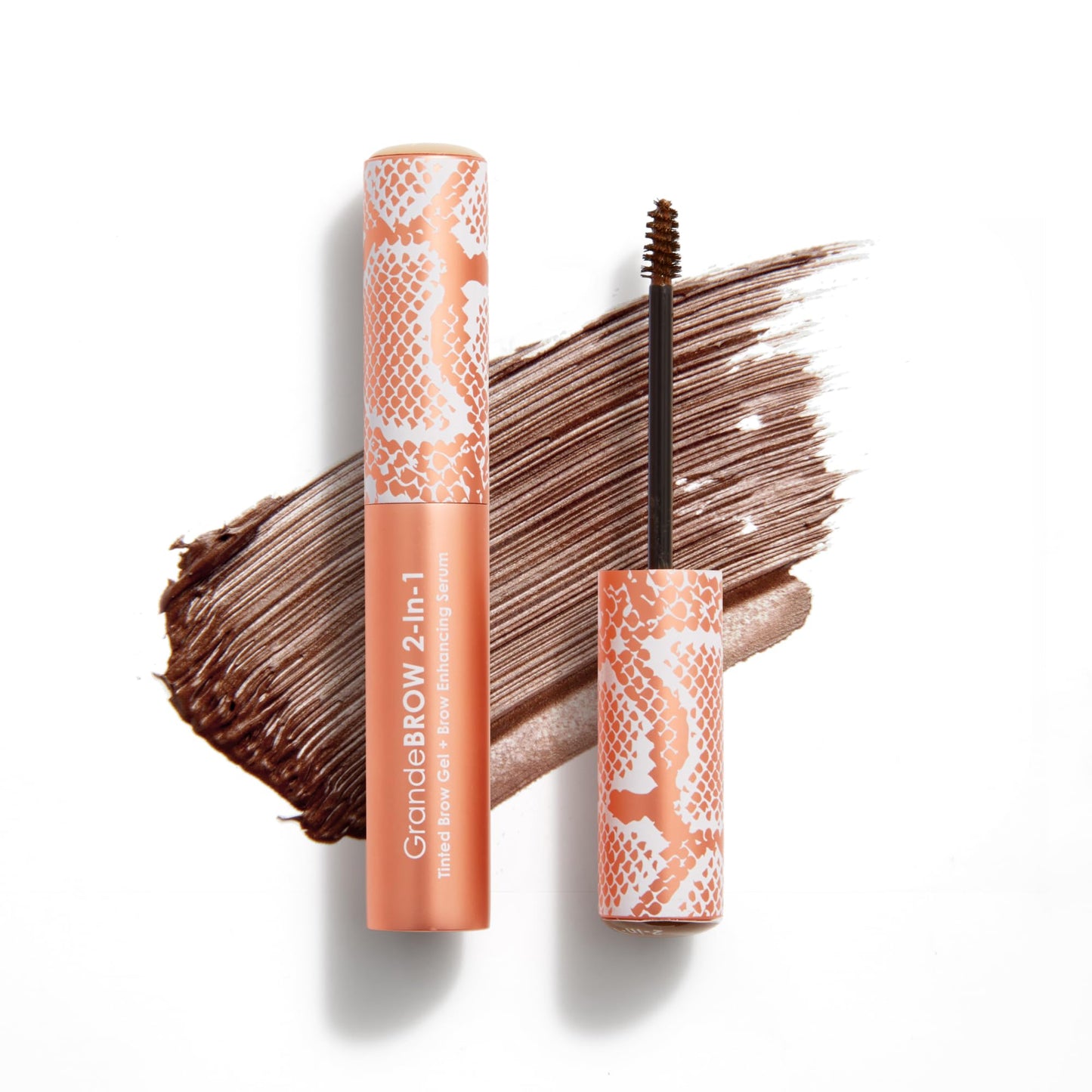 Grande Cosmetics 2-In-1 Tinted Brow Gel + Brow Enhancing Serum, Thick & Darker Brows, Shape & Fill Brows Effortlessly, Auburn, T