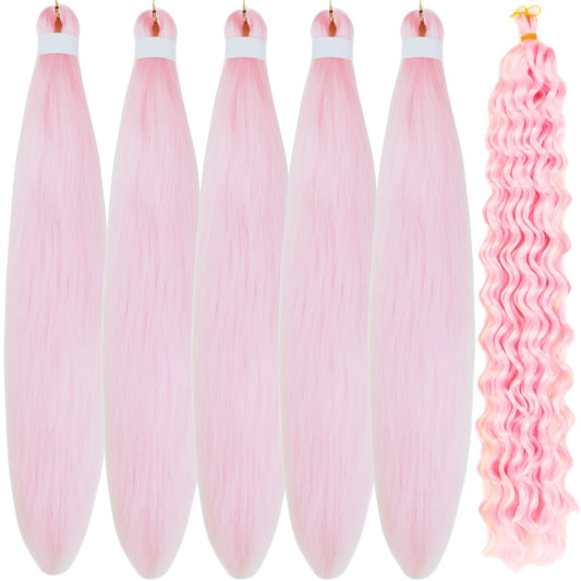 Leticia Pastel Pink Braiding Hair For Boho Braids Curly Boho Braiding Hair Boho Hair For Braiding Braids