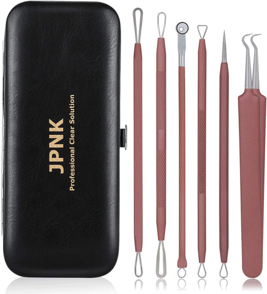 Jpnk Blackhead Remover Tool Comedones Extractor Acne Removal Kit For Blemish, Whitehead Popping, 6 Pcs Zit Removing For Nose Fac