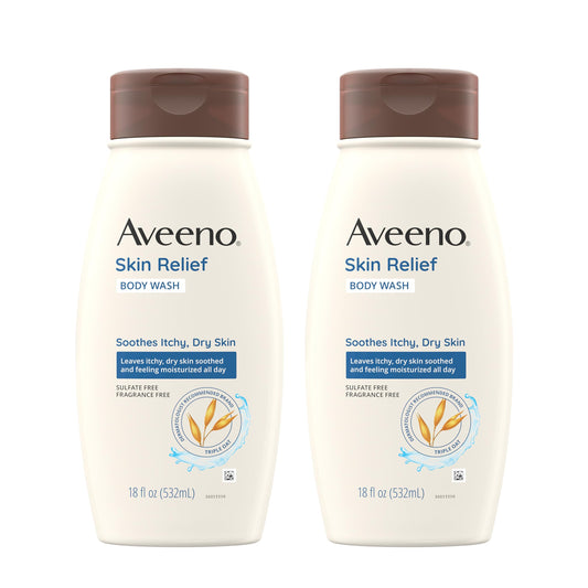 Aveeno Skin Relief Fragrance-Free Body Wash With Triple Oat Formula, Gentle Daily Cleanser For Sensitive Skin Leaves Dry Skin Fe