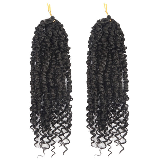 2 Pack Passion Twist Hair 12 Inch Natural Black Short Passion Twist Crochet Hair Pretwisted, Pre Looped Passion Twist Crochet Br