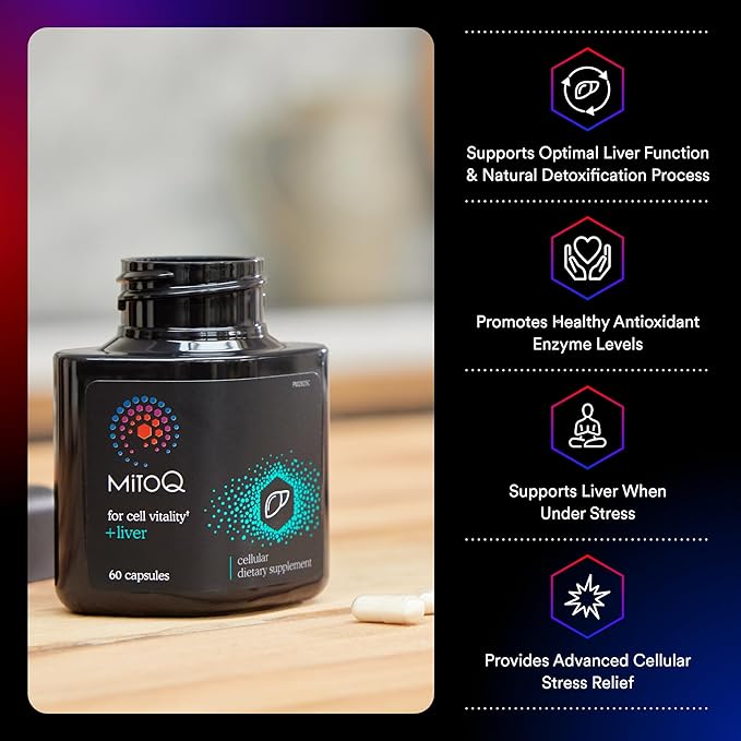 MitoQ +Liver & +Eye Bundle: Advanced Antioxidant Supplements for Metabolism, Detox & Blue Light Protection | Supports Liver Health, Eye Vitality & Natural Detox (2 x 60 Capsules)