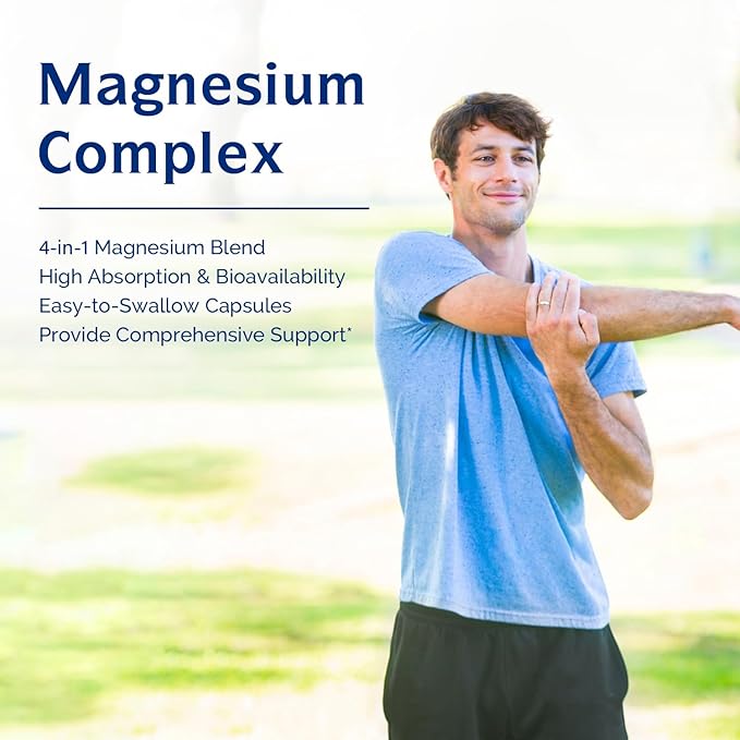 Innate Vitality Magnesium Complex - Magnesium Glycinate, Malate, Citrate, Oxide, 4-in-1 Formula for Energy, Muscles, Bones & Nerves, Vegan & No Gluten, 90 Capsules