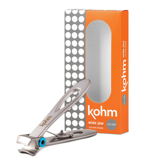 Kohm Nail Clippers For Thick Nails - Heavy Duty, Wide Mouth Professional Fingernail And Toenail Clippers For Men, Women & Senior