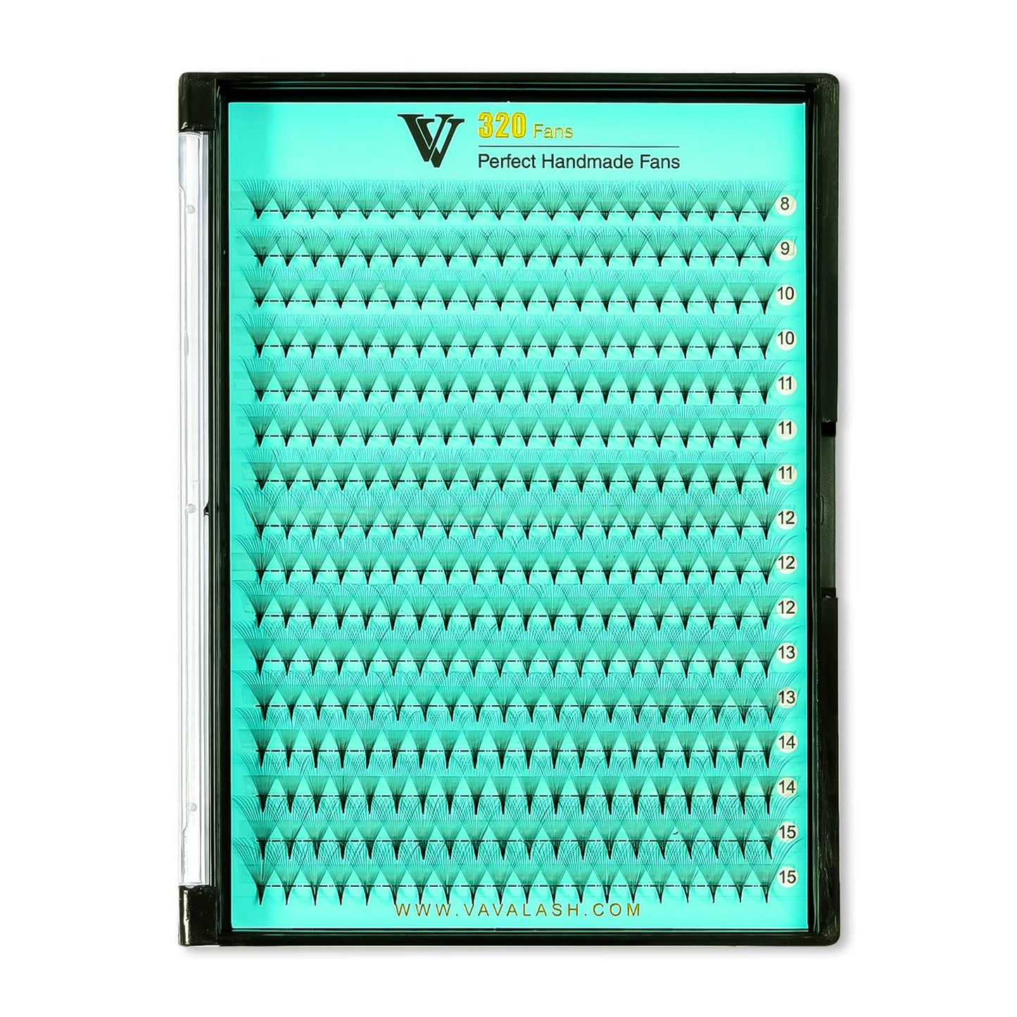 Vavalash Premade Fans Eyelash Extensions 320 Fans 10D 14D 16D 20D 0.03 0.05 0.07 Thickness C/D Curl Middle Stem Heat Bonded Prem