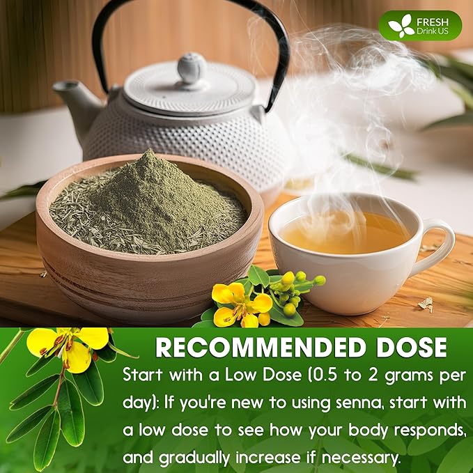 FreshDrinkUS, Premium 10oz Senna Leaf Powder, 100% Natural and Pure from Senna Leaves, No Additives, No Gluten, No Sugar, Vegan (10oz Senna Powder)
