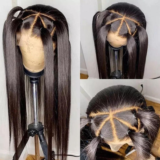 Andria Straight Lace Front Wigs Glueless Lace Wigs 13X6 Synthetic Heat Resistant Fiber Hair Wig With Baby Hair Natural Hairline