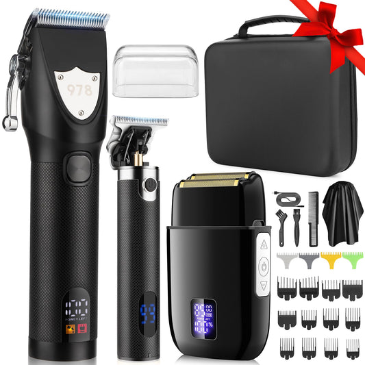 Lanumi Professional Hair Clippers Electric Razor Shavers Men 3 Piece Set Rechargeable Clippers And Trimmers Beard Trimmer Barber