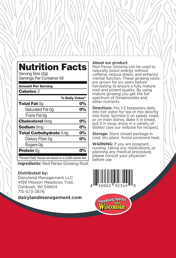 Red Panax Ginseng Powder with Natural Ginsenosides (16 oz)- Supports Healthy Energy, Vitality, Mood and More, Korean Panax Ginseng Root Powder for Smoothies, Coffee or Drinks (2 Packs)