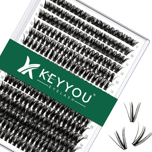 Lash Clusters 300Pcs Individual Lashes 50D 0.07C Curl 9-18Mix Lash Extensions Clusters Lashes Soft&Natural False Eyelashes Indiv