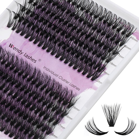 Lash Clusters Individual Cluster Lashes 40D+3D Diy Lash Extension 16-20Mm Mixed C/D Curl Individual Cluster Eyelashes Thin Band