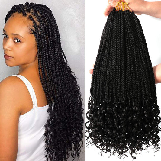 7 Packs 14 Inch Boho Goddess Box Braids Crochet Hair For Black Women (1B#, 14 Inch (Pack Of 7))