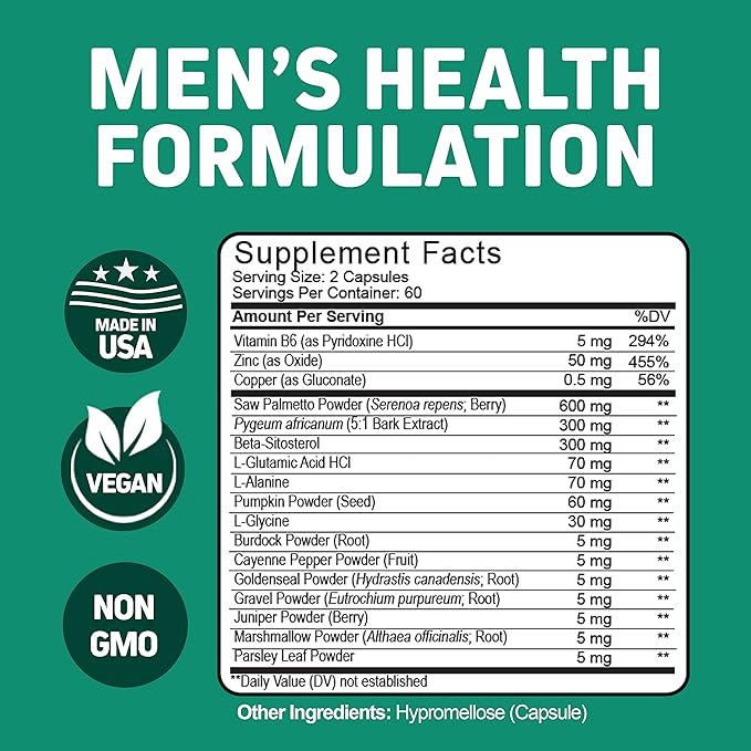 Liver Cleanse Detox & Repair Formula with Milk Thistle - Artichoke and Herbs Liver Health Support Supplement - Prostate Support Supplement for Men's Health | with Saw Palmetto & Less Urination