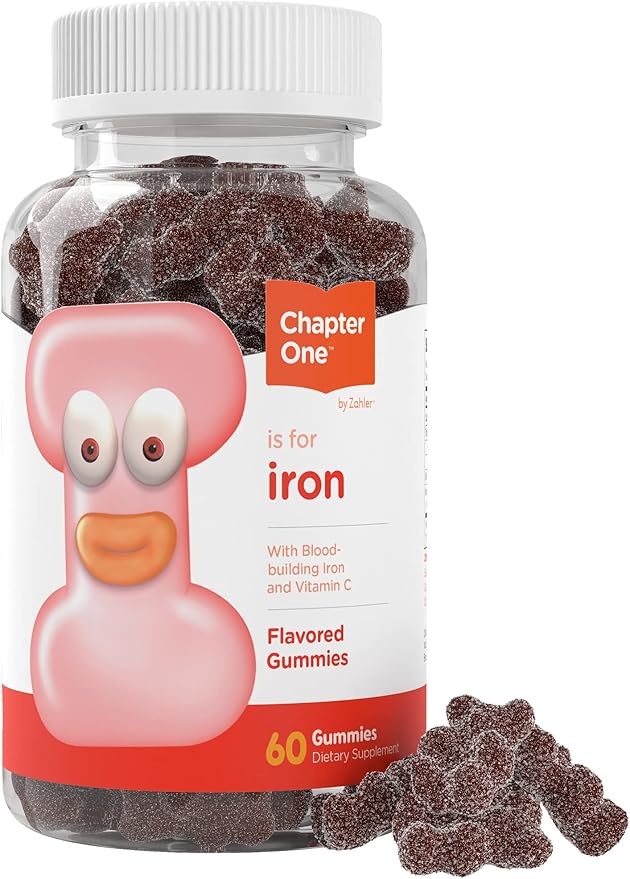 Zahler Iron Gummies with Vitamin C - for Women, Men & Kids - Best Chewable Easy to Digest Kosher Iron Supplement for Kids & Adults - 60 Count