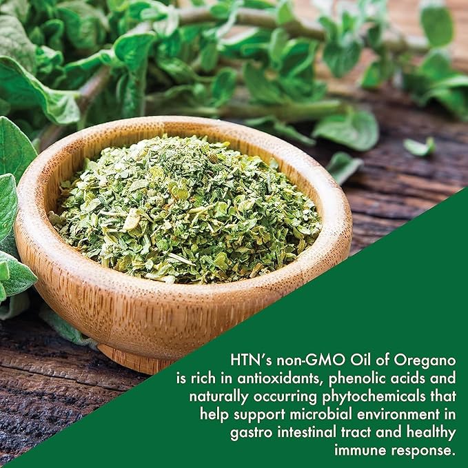 Oil of Oregano 120 Mini-Softgels | Wild Harvested | European 40:1 Origanum Vulgare Equivalent to 600mg Oregano in Extra Virgin Olive Oil | Non-GMO Gluten Free | by Health Thru Nutrition (Pack of 120)