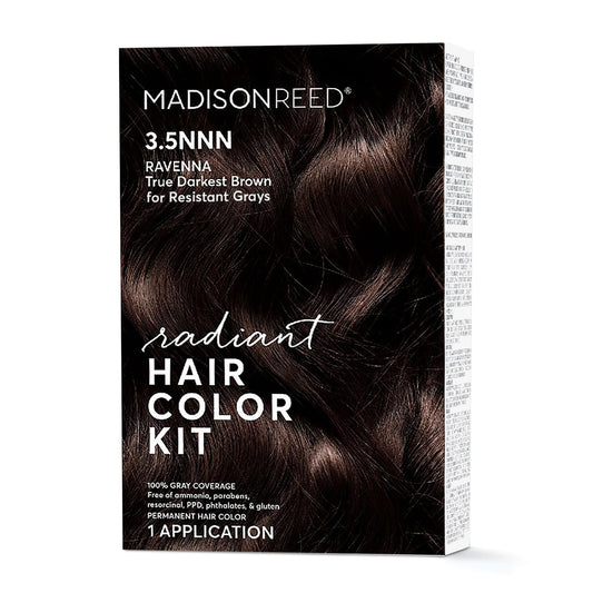Madison Reed Radiant Hair Color Kit, Darkest Brown For 100% Gray Coverage Of Resistant Gray Hair, Ammonia-Free, 3.5Nnn Ravenna B