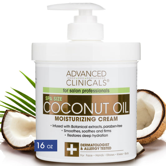 Advanced Clinicals Coconut Body Lotion Moisturizing Cream & Face Lotion For Women & Men | Natural Coconut Cream Oil Moisturizer