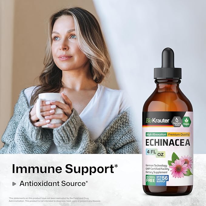 BIO KRAUTER Echinacea Tincture 4 Fl. Oz. & Cilantro Tincture 4 Fl. Oz.