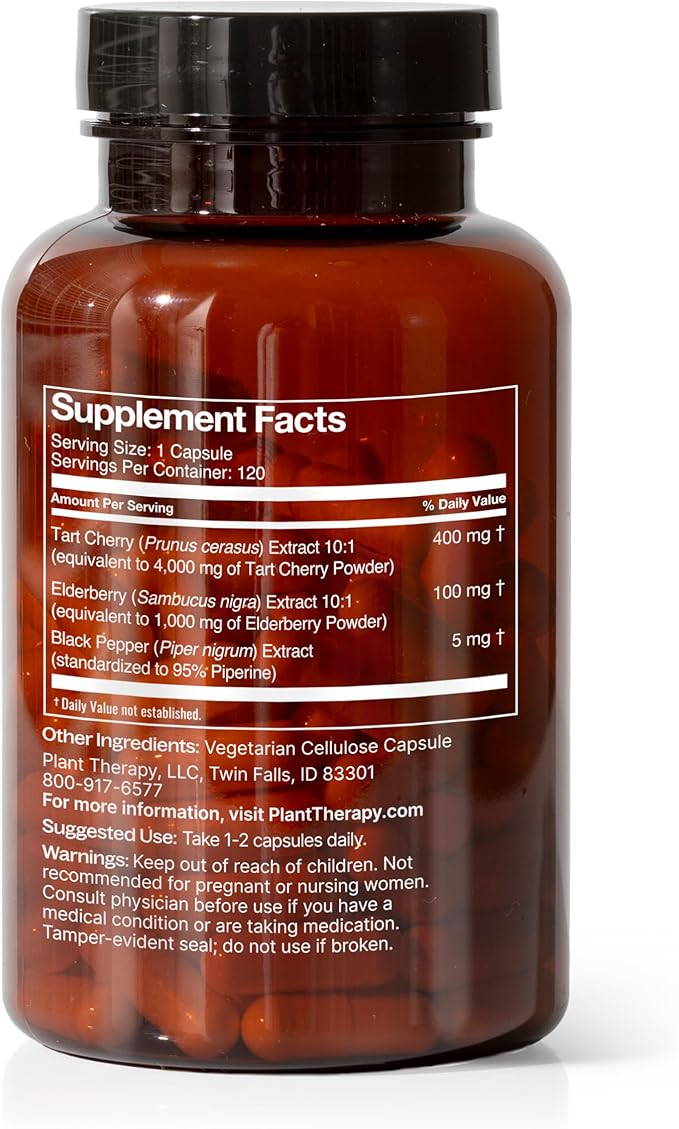 3-in-1 Hair, Skin, Nails Herbal Supplement Capsules with Tart Cherry and Elderberry Herbal Supplement Capsules