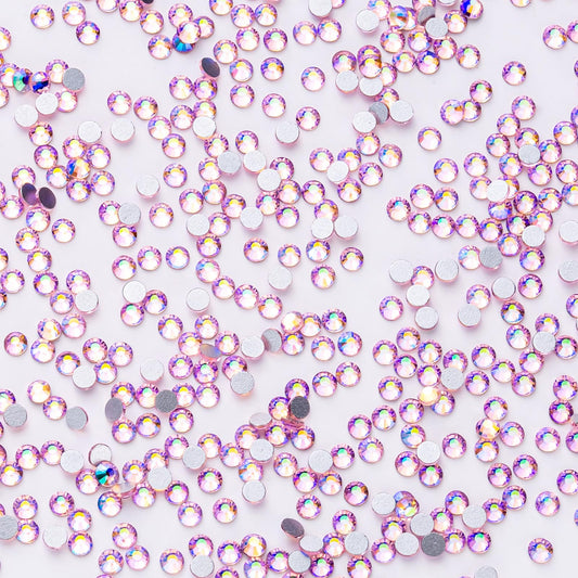 1440Pcs Pink Ab Crystal Rhinestones,Glass Flatback Rhinestones Small Gemstones For Nail Face Makeup Art Crafts Clothes Decoratio