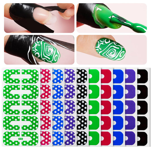 Makartt 100Pcs Nail Protector,Gel Nail Polish Protector For Fingers,Peel Off Barrier,Skin Cuticle Protector For French Nail Stic