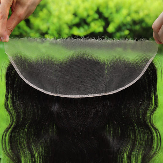 Beeos 13X6 Skinlike Real Hd Lace Frontal Piece Only, Body Wave 0.10Mm Ultra Thin Invisible Lace Pre-Plucked Clean Natural Hairli