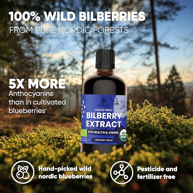 Father's Day Gift for Grandpa - USDA Organic Wild Bilberry Extract Bundle 2x3.4oz Liquid Extract + Organic Wild Cranberry Powder 5oz - Wellness Gift for Eyes & Superfood Extract