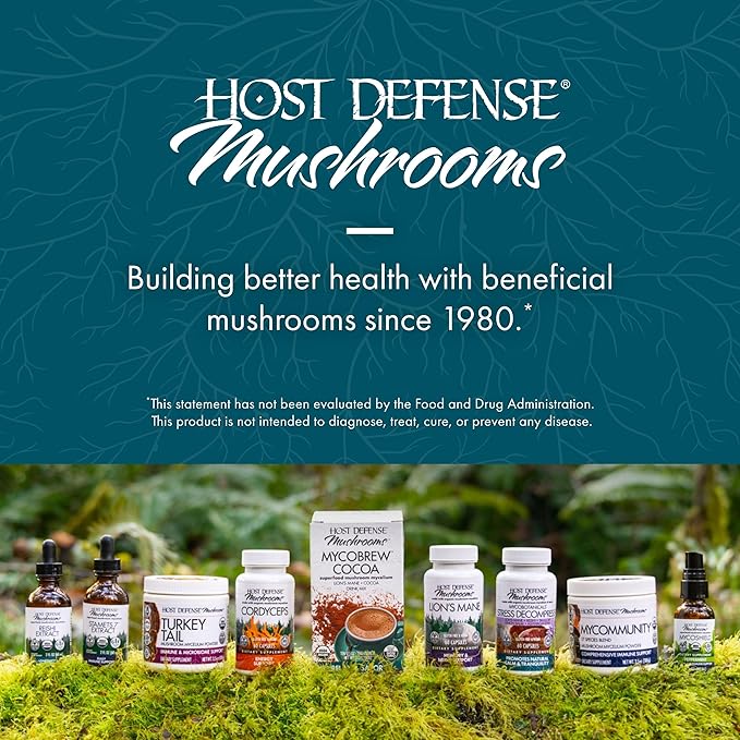 Host Defense Reishi Capsules - Heart & Immune Health Support Supplement - Mushroom Supplement to Support Energy & Vitality - Reishi Supplement to Aid Overall Well-Being - 60 Capsules (30 Servings)*