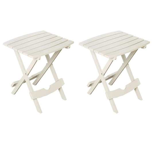 Manufacturing 8500--4702 Plastic Quik-Fold Side Table 2 Pack, White