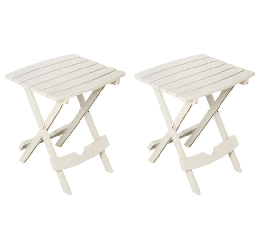 Manufacturing 8500--4702 Plastic Quik-Fold Side Table 2 Pack, White
