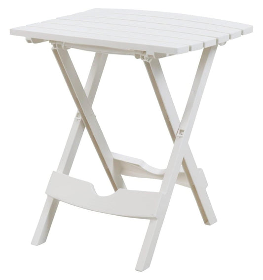 Manufacturing, White Quik Fold Patio Side Table, Resin, One Size